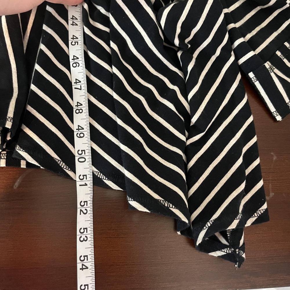 Saturday Sunday Dress Womens M Black Striped T Shirt 3/4 Sleeve Maxi Casual - Picture 6 of 6